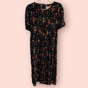 Vintage Lady Diane Novelty Print Dress • Dress Form Print • Rayon Midi